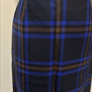Classic Blue Plaid Women's Pencil Skirt Size M